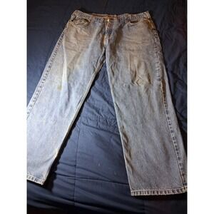 Carhartt Jeans Mens 44x30 Blue Relaxed Fit Rugged Flex Medium Wash Utility Denim